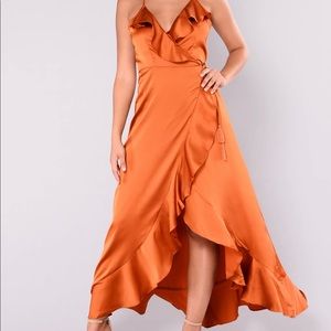 Orange Wrap Dress